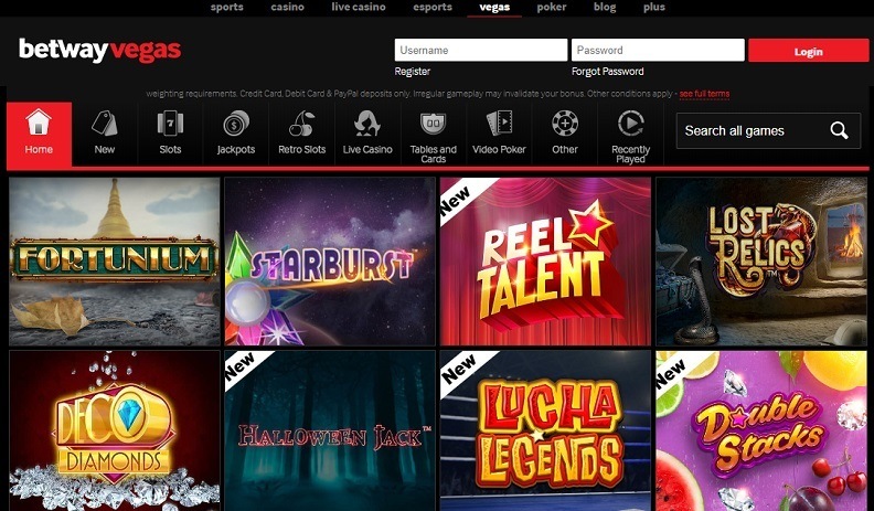 Betway casino games