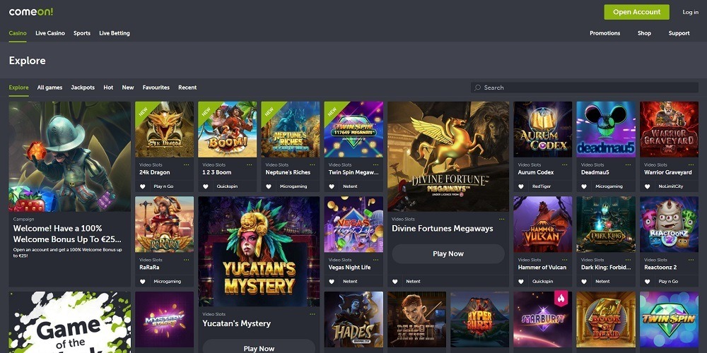 ComeOn Casino Review