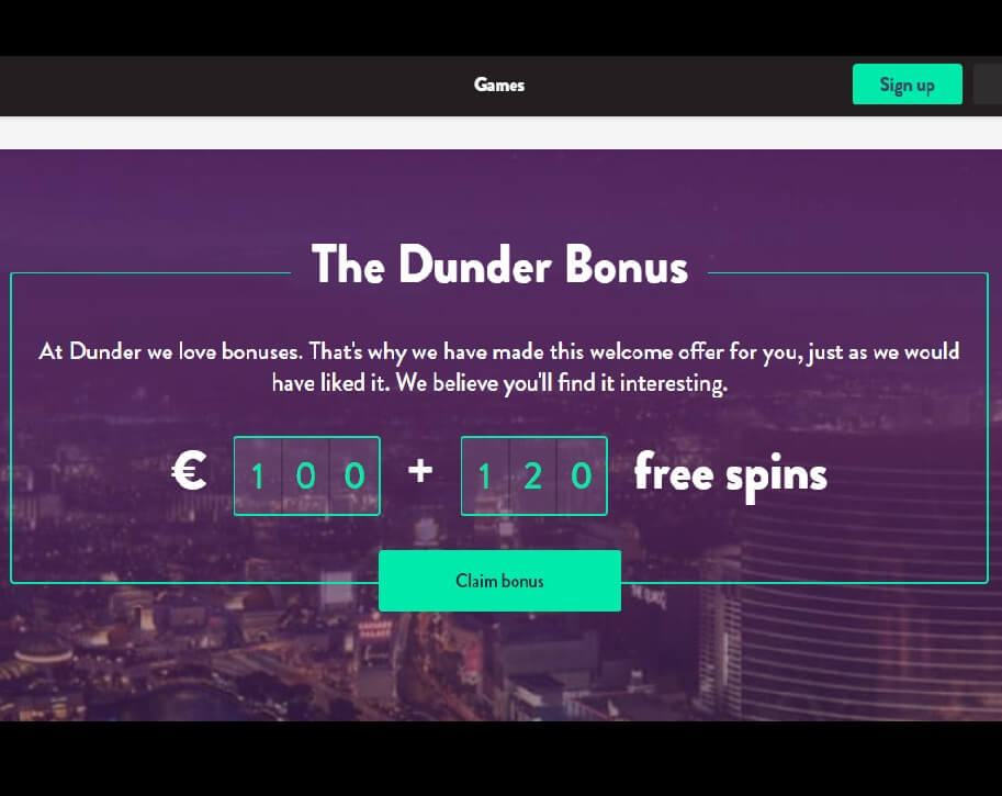 Dunder casino bonus