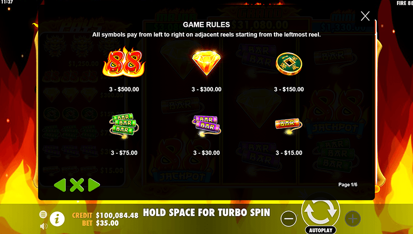 Fire 88 Paytable Fire 88 Paytable