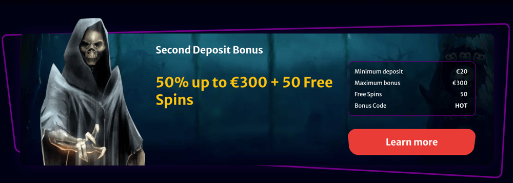 Hellspin Second deposit bonus