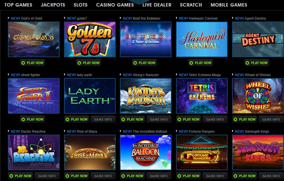 Jackpot Paradise Casino games