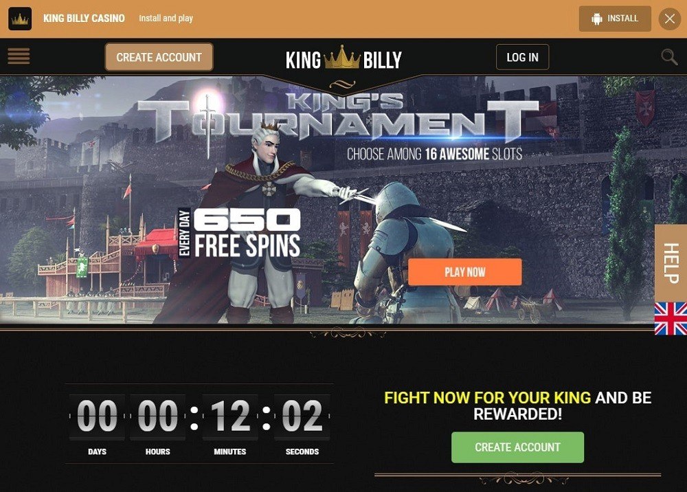 King Billy Casino Play in Australia - A$2500 Bonus + 250 Free Spins
