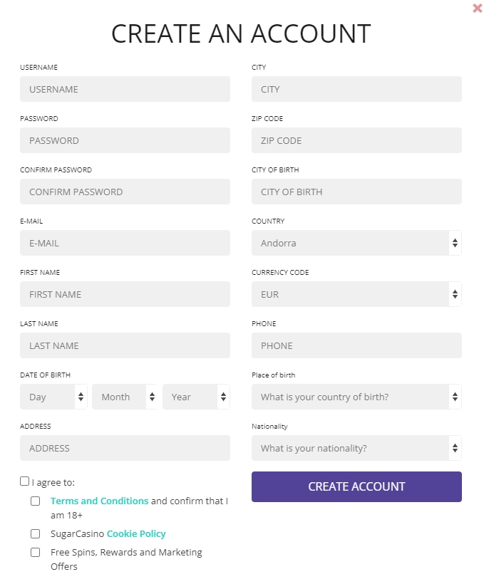 Login Sugar Casino deposit 5 casinos