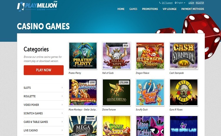 Play Million casino games