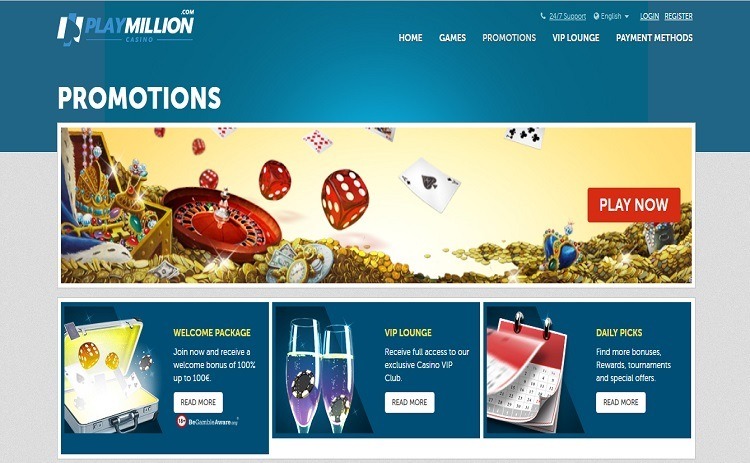 Play Million casino bonus