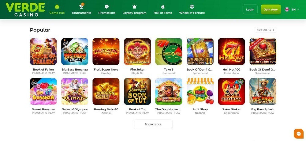 Verde casino games in Canada