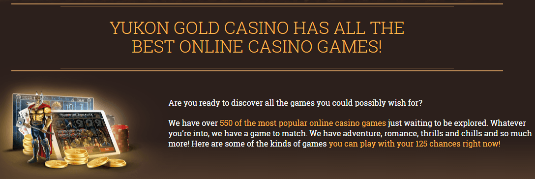Yukon Gold Casino Games