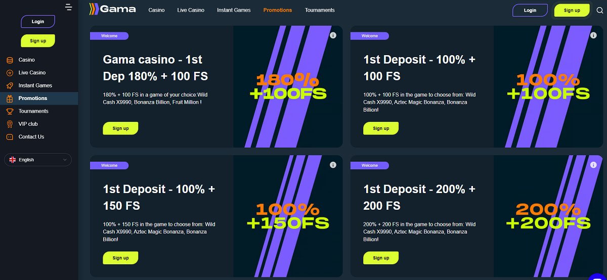Gama casino bonuses