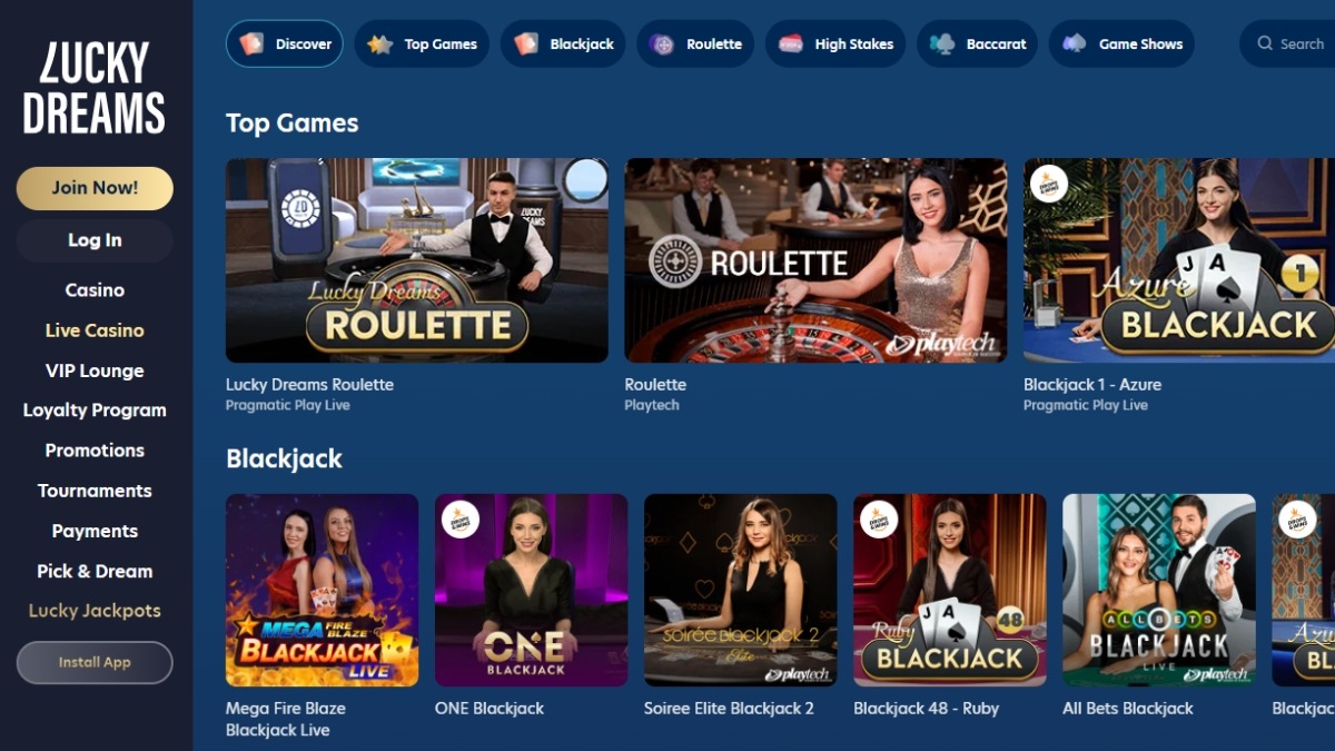 Lucky Dreams Live Games