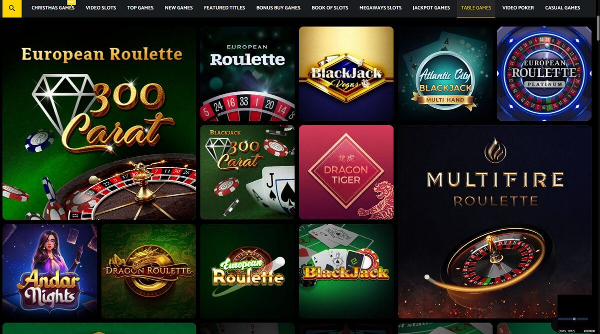 PalmSlots Casino table games