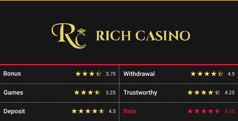 rich casino rating table